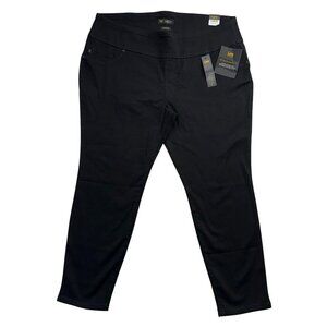 Lee‎ Plus Pull On Jeans Skinny Leg Stretch Mid Rise Black Size 22W Petite NWT